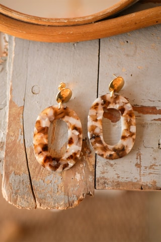 Boucles d'oreilles Gigi - Marron nacré