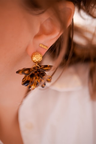 Boucles d'oreilles Gloria - Marron