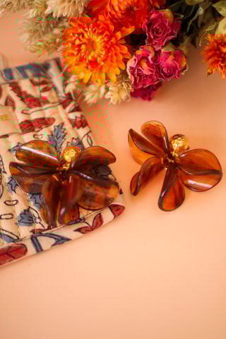 Boucles d'oreilles Gloria - Marron