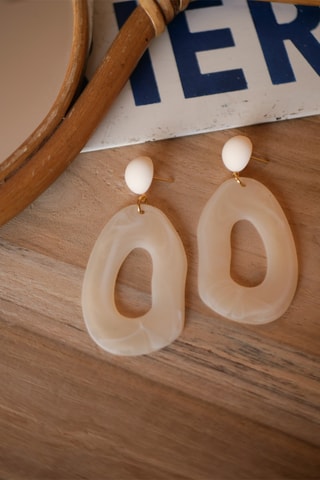 Boucles d'oreilles Luz - Ecru