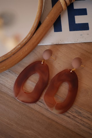 Boucles d'oreilles Luz - Marron