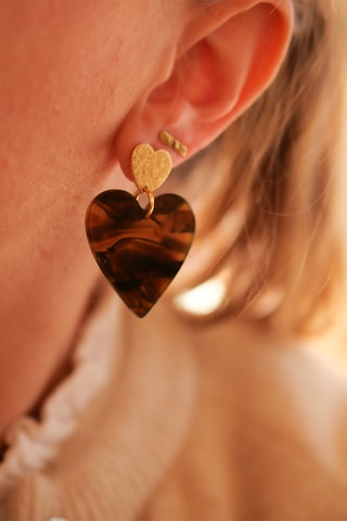 Boucles d'oreilles Maé - Marron