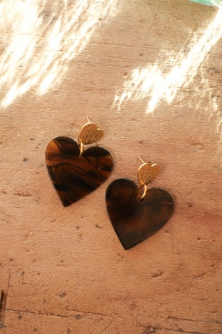 Boucles d'oreilles Maé - Marron