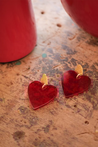Boucles d'oreilles Maé - Rouge