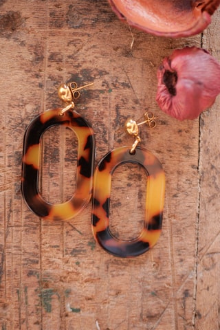 Boucles d'oreilles Misha - Marron