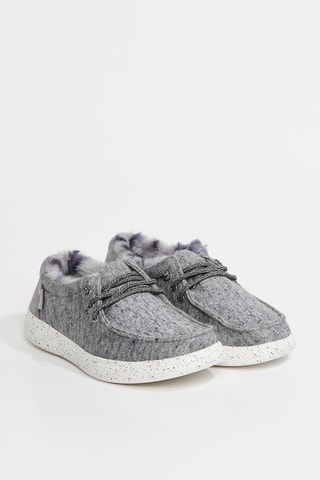 Tennis fourrées Skip Cute - Gris clair chiné