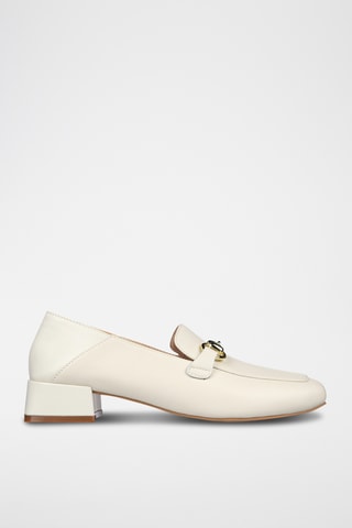 Mocassins à talons Block Party - Ecru