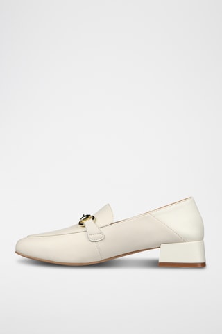 Mocassins à talons Block Party - Ecru