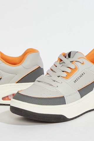 Baskets en cuir Uno Court - Gris et orange
