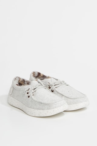 Tennis fourrées Skip Cute - Ecru chiné