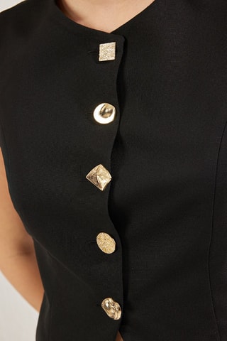 Gilet regular sans manches - Noir