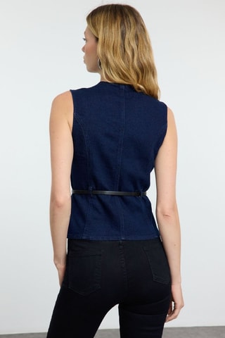 Gilet de costume en jean - Bleu