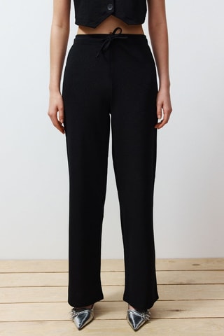 Gilet de costume et pantalon wide legs - Noir