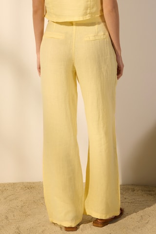 Pantalon large taille haute - Jaune