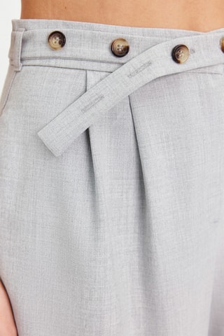 Pantalon droit taille haute - Gris