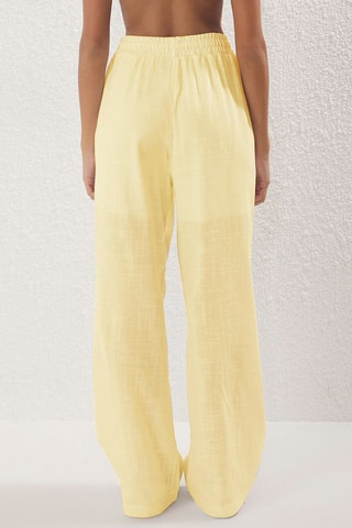 Pantalon wide legs taille haute - Jaune