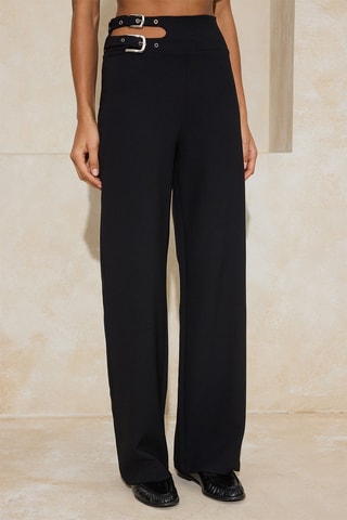 Pantalon wide legs taille haute - Noir