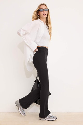Pantalon flare taille haute - Noir