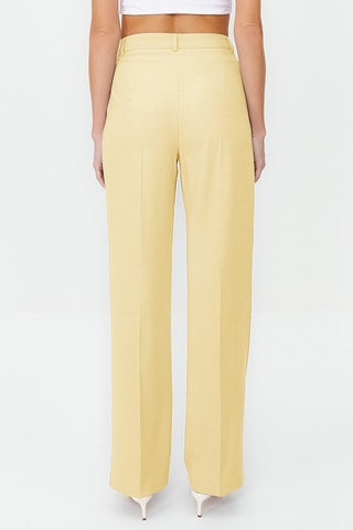 Pantalon straight taille haute - Jaune