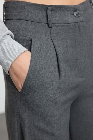 Pantalon taille haute - Gris foncé