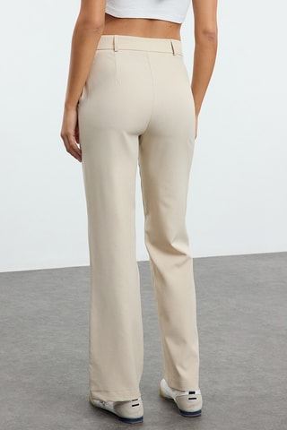 Pantalon regular taille haute - Taupe