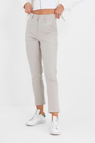 Pantalon cigarette 7/8 taille haute - Gris clair