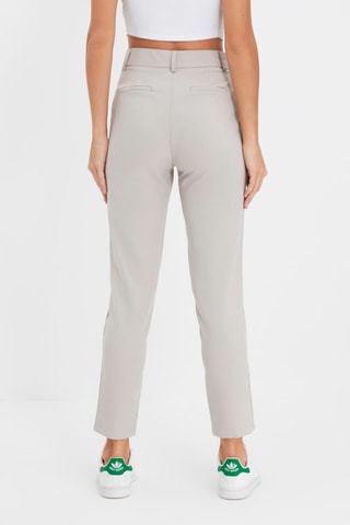 Pantalon cigarette 7/8 taille haute - Gris clair