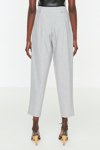 Pantalon taille haute - Gris clair