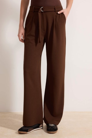 Pantalon wide legs - Marron foncé