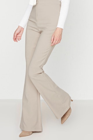 Broek Bootcut Hoge Taille - Taupe