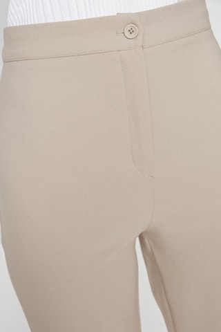 Broek Bootcut Hoge Taille - Taupe