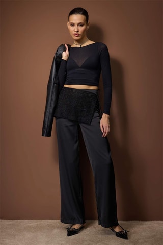 Pantalon taille haute - Noir