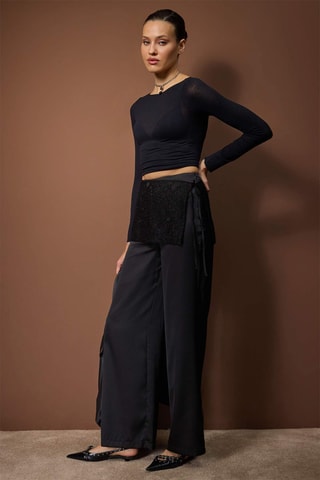 Pantalon taille haute - Noir