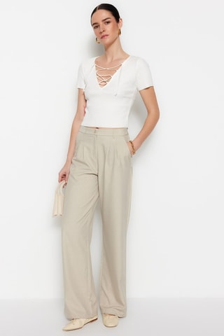 Pantalon wide legs - Taupe