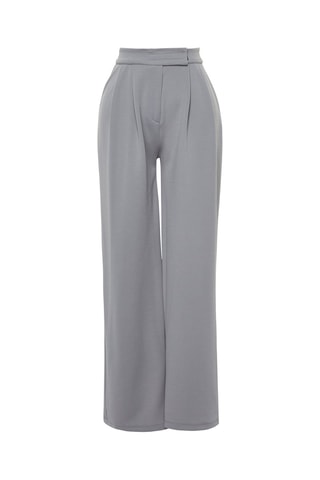 Pantalon wide legs taille haute - Gris