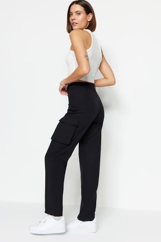 Pantalon cargo taille haute - Noir