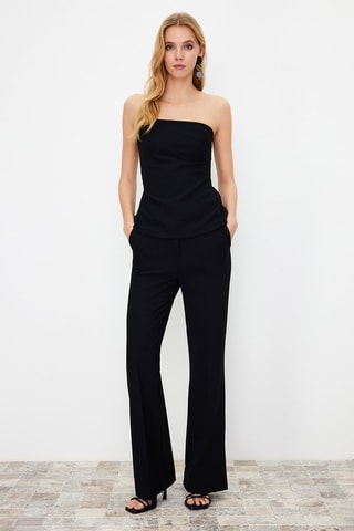 Broek Bootcut Hoge Taille - Zwart