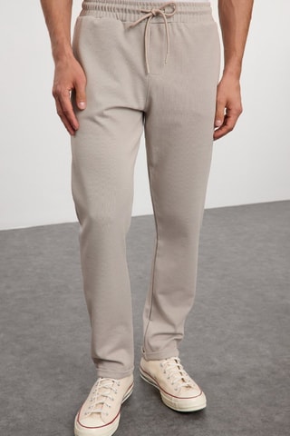 Pantalon regular - Beige