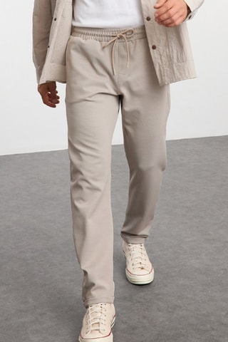 Pantalon regular - Beige