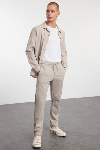 Pantalon regular - Beige