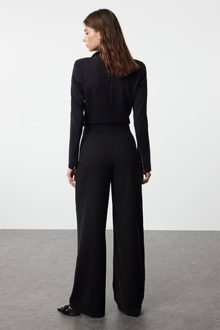 Pantalon wide legs taille haute - Noir