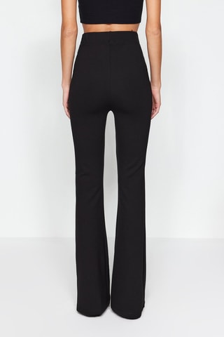 Pantalon flare taille haute Noir