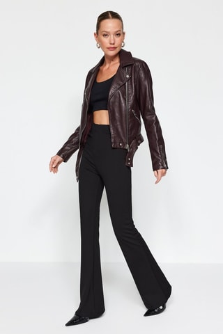 Pantalon flare taille haute Noir
