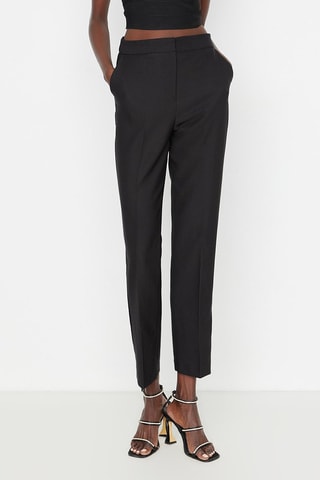 Pantalon droit taille haute Noir