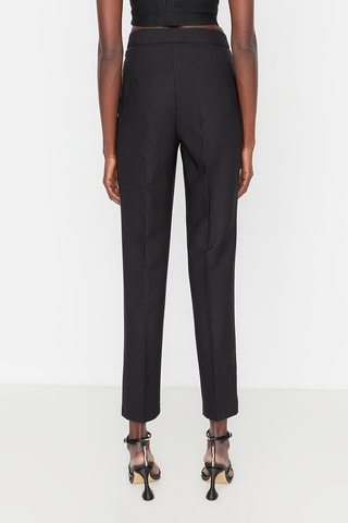 Pantalon droit taille haute Noir