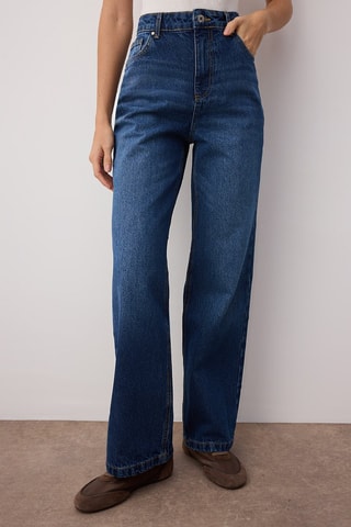 Pantalon wide legs et pantalon taille haute - Bleu moyen et bleu