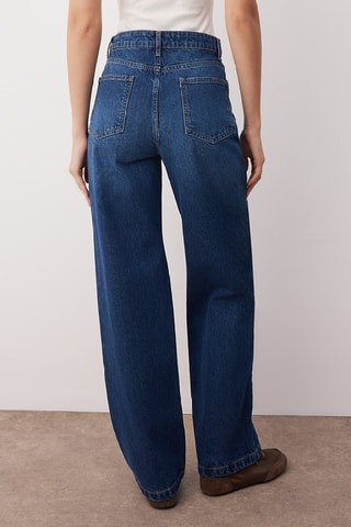 Pantalon wide legs et pantalon taille haute - Bleu moyen et bleu