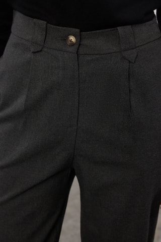 Pantalon cigarette taille haute - Gris