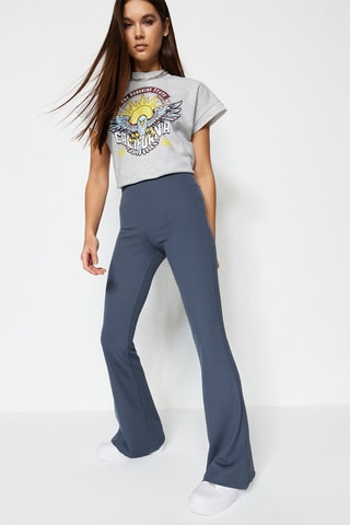 Pantalon flare taille haute Anthracite