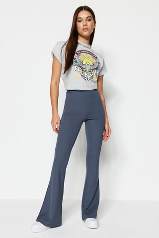 Pantalon flare taille haute Anthracite